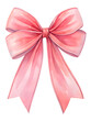 © anastasia_7em - watercolor pink satin ribbon bow isolated cut out on white