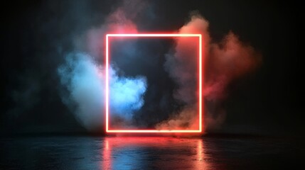 A futuristic spaceship window features an abstract tech UI display with a digital HUD game border panel