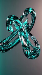Poster - Aqua Glow Ethereal Ribbon Dance