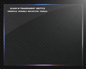 Wall Mural - glass transparent overlay with realistic glare and light reflection effect.