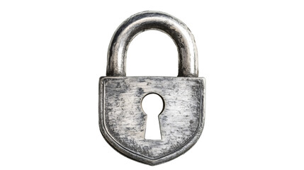 Fototapete - Metal padlock securing keyhole, symbolizing protection and confidentiality against transparent backdrop