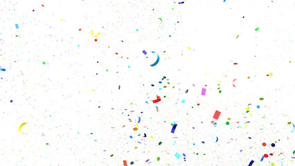 Wall Mural -  Colorful confetti on white background  transparent PNG