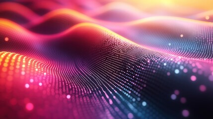 Wall Mural - abstract colorful wave particles background, digital art, technology, futuristic design