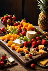 Wall Mural - vibrant colorful snack board featuring diverse rich colors delightful culinary experience, appetizer, appetizers, arrangement, artistic, bites, buffet