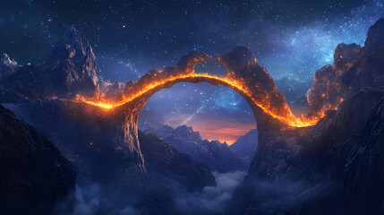 Wall Mural - fiery arch surreal bridge