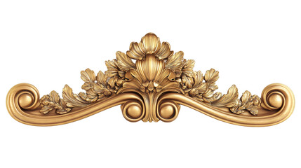 Poster - Gilded antique ornamental element featuring intricate acanthus leaf patterns, complementing elegant design compositions with luxurious aesthetic