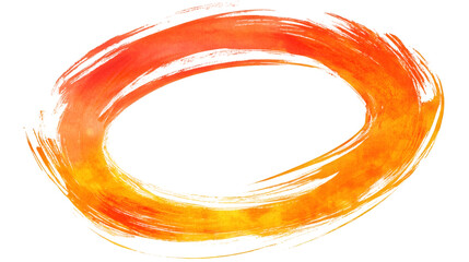 Poster - Watercolor circle handpainted with warm orange and yellow hues, radiating artistic vibrancy on transparent backdrop