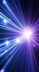 Wall Mural - purple, blue light trails converge in a burst of speed, illuminating the space and creating a dynami