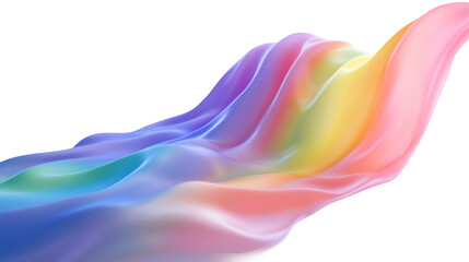 Poster - Colorful and vibrant fabric flowing and waving with transparent background, perfect for design projects