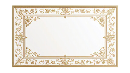 Poster - Golden floral border creating an elegant frame on a transparent background, perfect for adding a touch of sophistication to designs