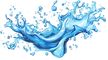 Fototapete - Flowing water splashing with transparent background, perfect for any project related to freshness and purity
