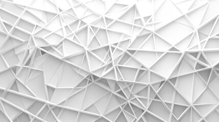 Wall Mural - abstract white geometric pattern, complex triangular mesh, background texture, design element