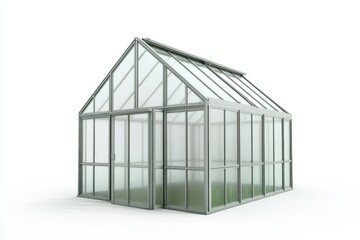 A modern greenhouse featuring innovative design and sustainable gardening in natural light isolated on transparent background