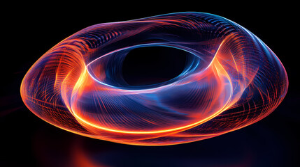 Poster - Glowing vortex in a neon universe a futuristic space odyssey generative ai. Electric Aurora Vortex. Illustration