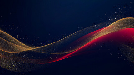 Wall Mural - abstract background with dark red, blue and gold particle. golden light shine particles bokeh on nav