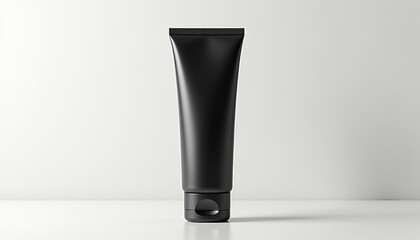 Aufkleber -  Photorealistic black squeeze tube mockup on white background