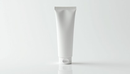 Poster - Minimalist skincare squeeze tube mockup, top view on white background