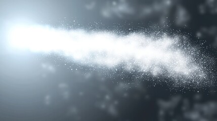 Wall Mural - sparkling comet trail in starry night sky with glowing light and dust particles
