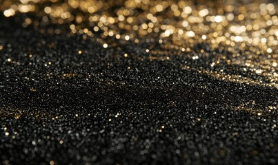 Wall Mural - glitter vintage lights background. dark gold and black. de focused.