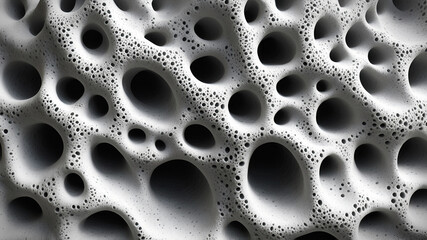 Abstract porous structure with organic flow and smooth surface. Black and white abstract wave pattern. Architect background. Illustration