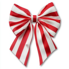 Wall Mural - Isolated on a transparent background, a red and white striped bow image