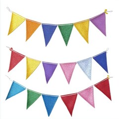 Canvas Print - image-produced carnival garland with flags, isolated on a transparent background