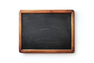 A classic wooden-framed blackboard ready for creative lessons or artistic expressions at school isolated on transparent background