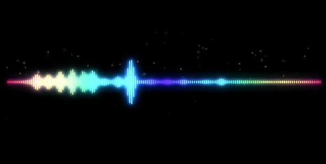 Wall Mural - glowing music bar on black background 