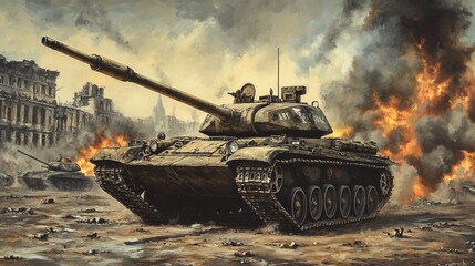 Wall Mural - soviet military tank