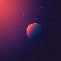 Wall Mural - a vibrant planet glows among countless stars in deep space