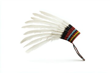 Wall Mural - Feather headdress with a red, black, and yellow band