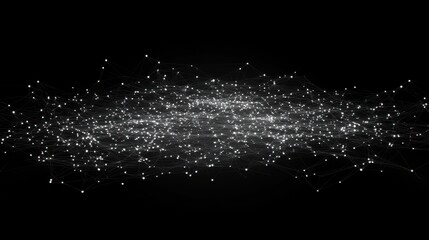 Wall Mural - Abstract Digital Network with Bright Light Points on Dark Background