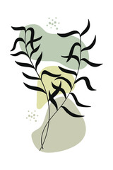 Wall Mural - Abstract botanical leaves with tones hand drawn.Vector