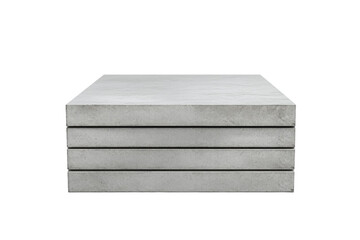 Wall Mural - Gray concrete slab with four pieces stacked on top of each other, isolated