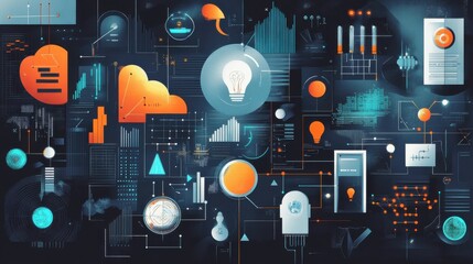 Wall Mural - modern digital technology abstract background for creative projects