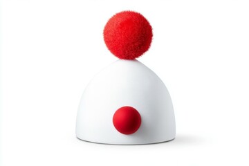 Wall Mural - White hat with a red ball on top