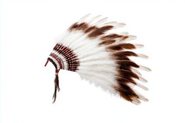 Wall Mural - Feather headdress with a red stripe