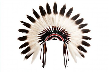 Wall Mural - Feather headdress with a red, white and black design