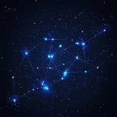 Wall Mural - a constellation of bright stars connected with blue lines