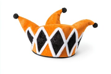 Clown hat with a black and white design