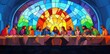 © RizArt - Stained glass artwork depicting the last supper of christ