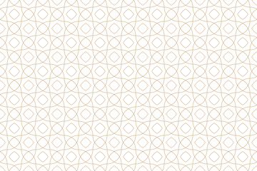 Wall Mural - seamless intersecting circles weave pattern background with gold thin lines, luxurious oriental art 