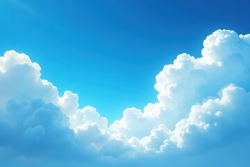 Wall Mural - swirling blue clouds drifting across an abstract sky, nature, cloud, blue