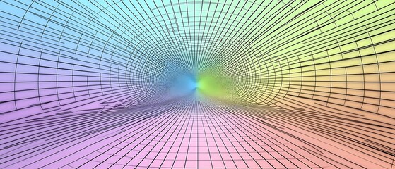 Wall Mural - vibrant abstract pattern with dynamic lines converging towards a central point, featuring a gradient
