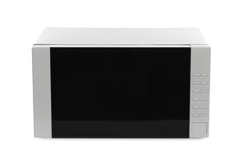 Wall Mural - One closed microwave oven isolated on white