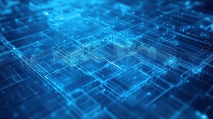 Futuristic digital network flowing, abstract background, tech concept