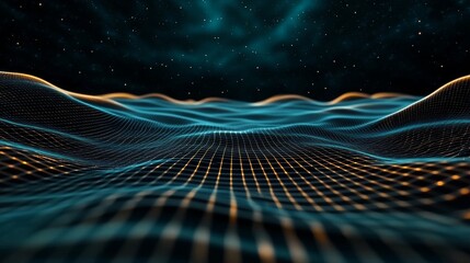 Wall Mural - array of light particles floating in abstract cosmic background