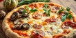 © chanisorn - Traditional Italian pizza topped with cooked ham, artichokes, and mushrooms on a thin crust, food, crust, dinner