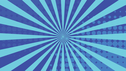 Wall Mural - abstract blue sunburst background with dot pattern decoration