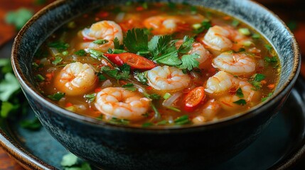 Poster - Shrimp Noodle Soup In Bowl